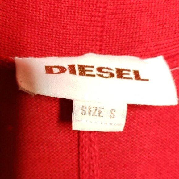 Diesel Womens Red Wool Blend Dolman Sleeve Cardigan Sweater Small - Picture 5 of 6